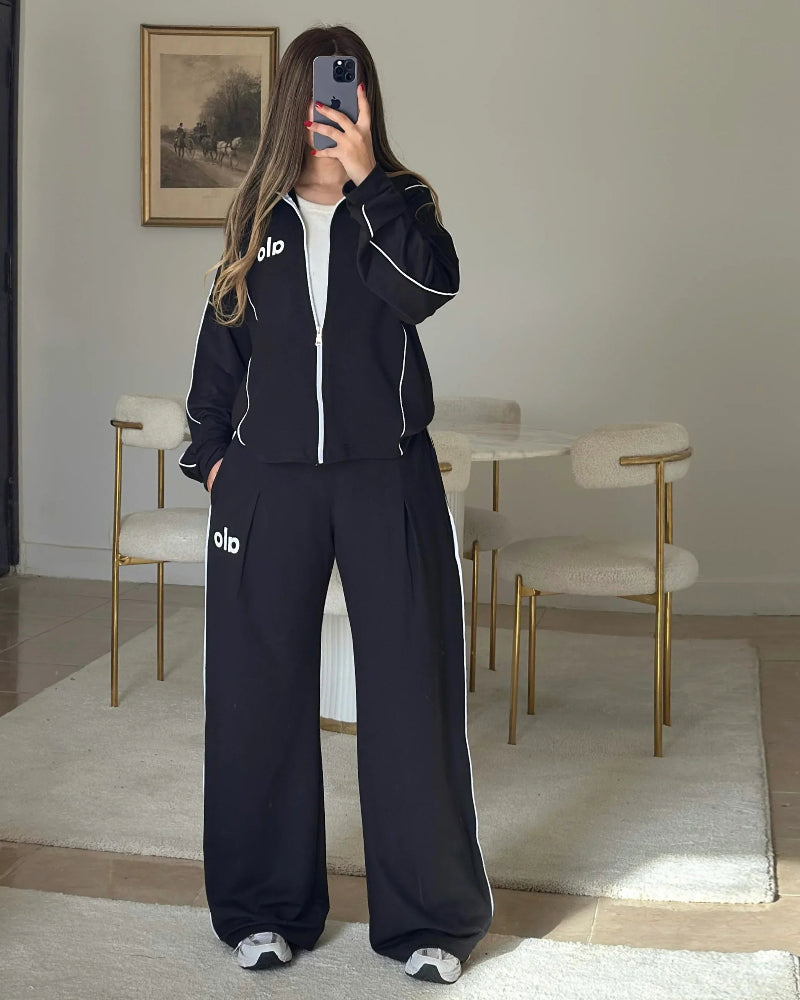 سوت ALO 3 قطع ( سويت شيرت + بنطلون + توب ) S21 - Princess Store l برنسيس ستور