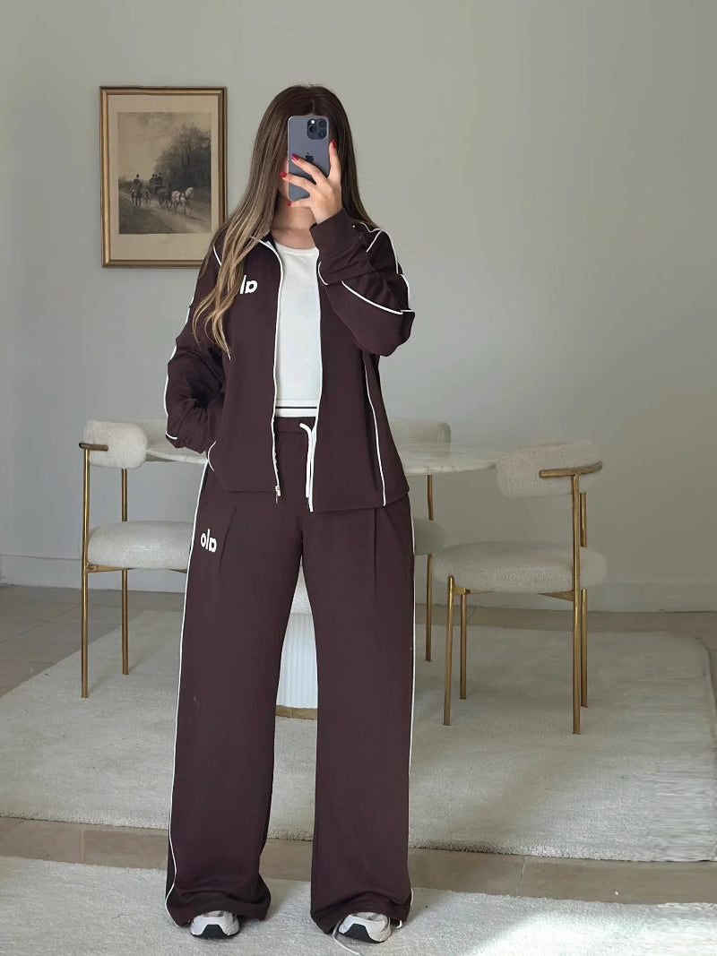 سوت ALO 3 قطع ( سويت شيرت + بنطلون + توب ) S21 - Princess Store l برنسيس ستور 