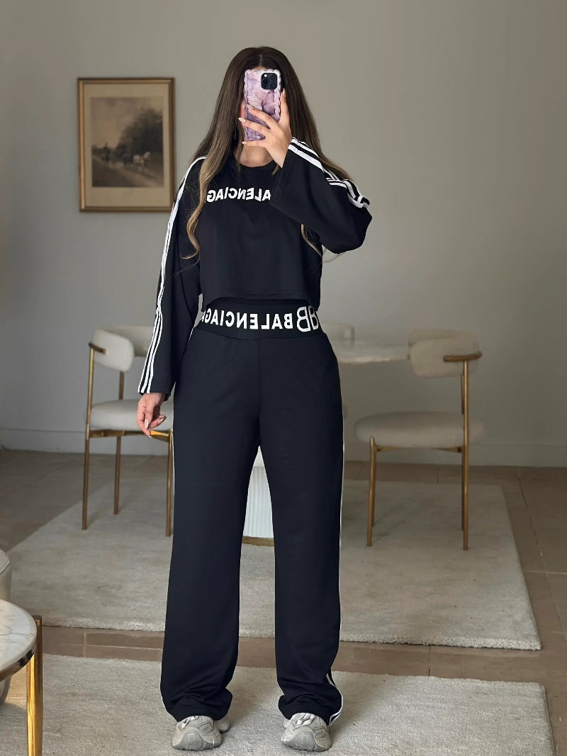 سوت Balenciaga  قطعتين ( سويت شيرت + بنطلون ) S13 - Princess Store l برنسيس ستور 