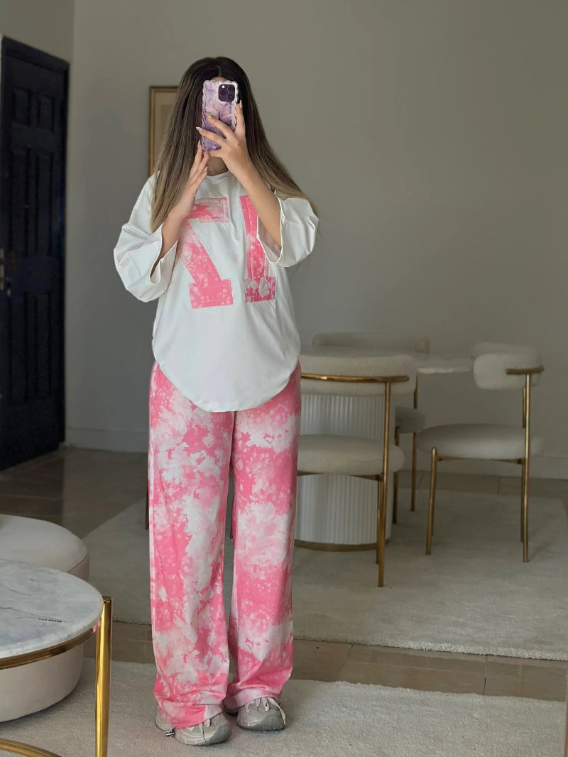 سوت رقم 17 قطعتين ( تيشيرت + بنطلون ) S14 - Princess Store l برنسيس ستور 