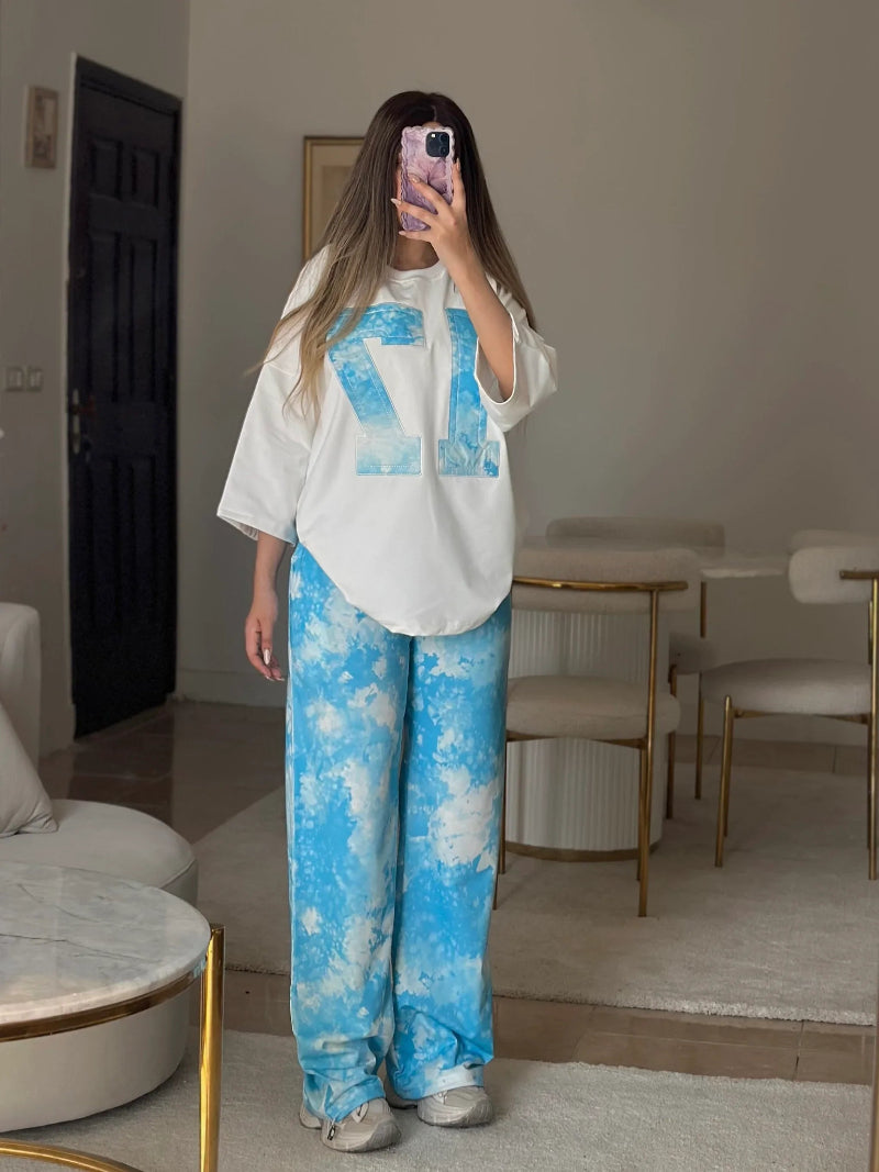 سوت رقم 17 قطعتين ( تيشيرت + بنطلون ) S14 - Princess Store l برنسيس ستور 