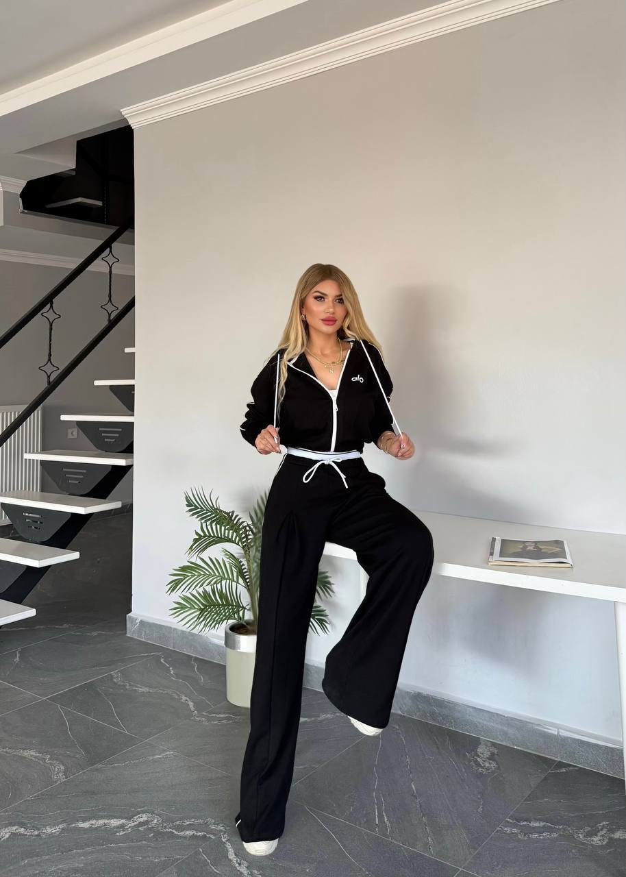 سوت ALO 3 قطع ( سويت شيرت + بنطلون + توب ) S21 - Princess Store l برنسيس ستور 